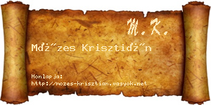 Mózes Krisztián névjegykártya