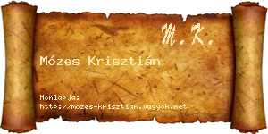 Mózes Krisztián névjegykártya